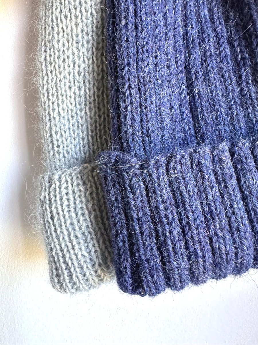 LAURIN Turn-Up Beanie 100% Alpaca 6360 Nocne niebo
