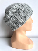 HELLI – czapka beanie z wełny 100% baby merino 22 Jasny Szary, jesienno-zimowa, unisex