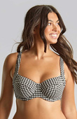 Biustonosz kąpielowy Panache Swim GINGHAM SW1722 Olivia Full Cup Bikini Top Black Gingham