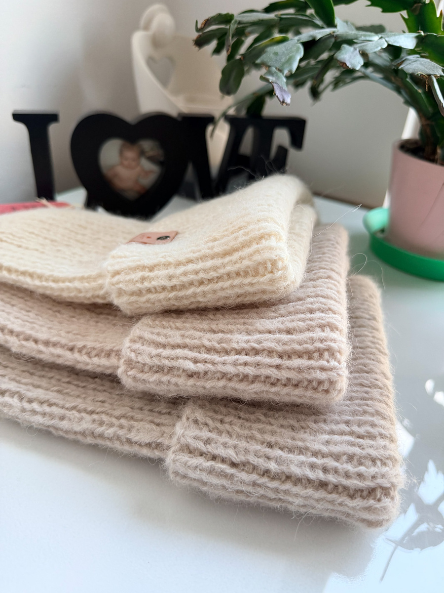 MORGANA – czapka damska zimowa alpaka + merynos 59/40 Marcepan