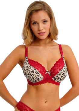 Biustonosz Freya CHERISH ME AA404002REO Uw Plunge Bra Red Leopard