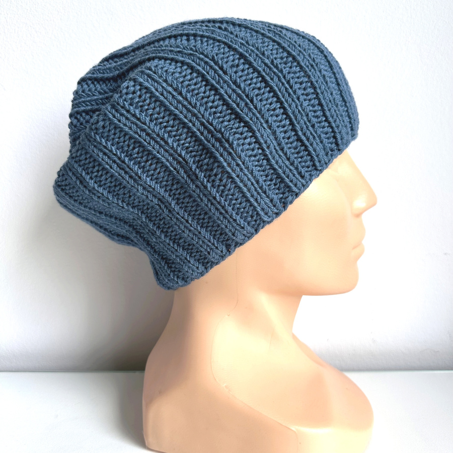 HELLI – czapka zimowa damska z wełny baby merino 42 Petrol beanie