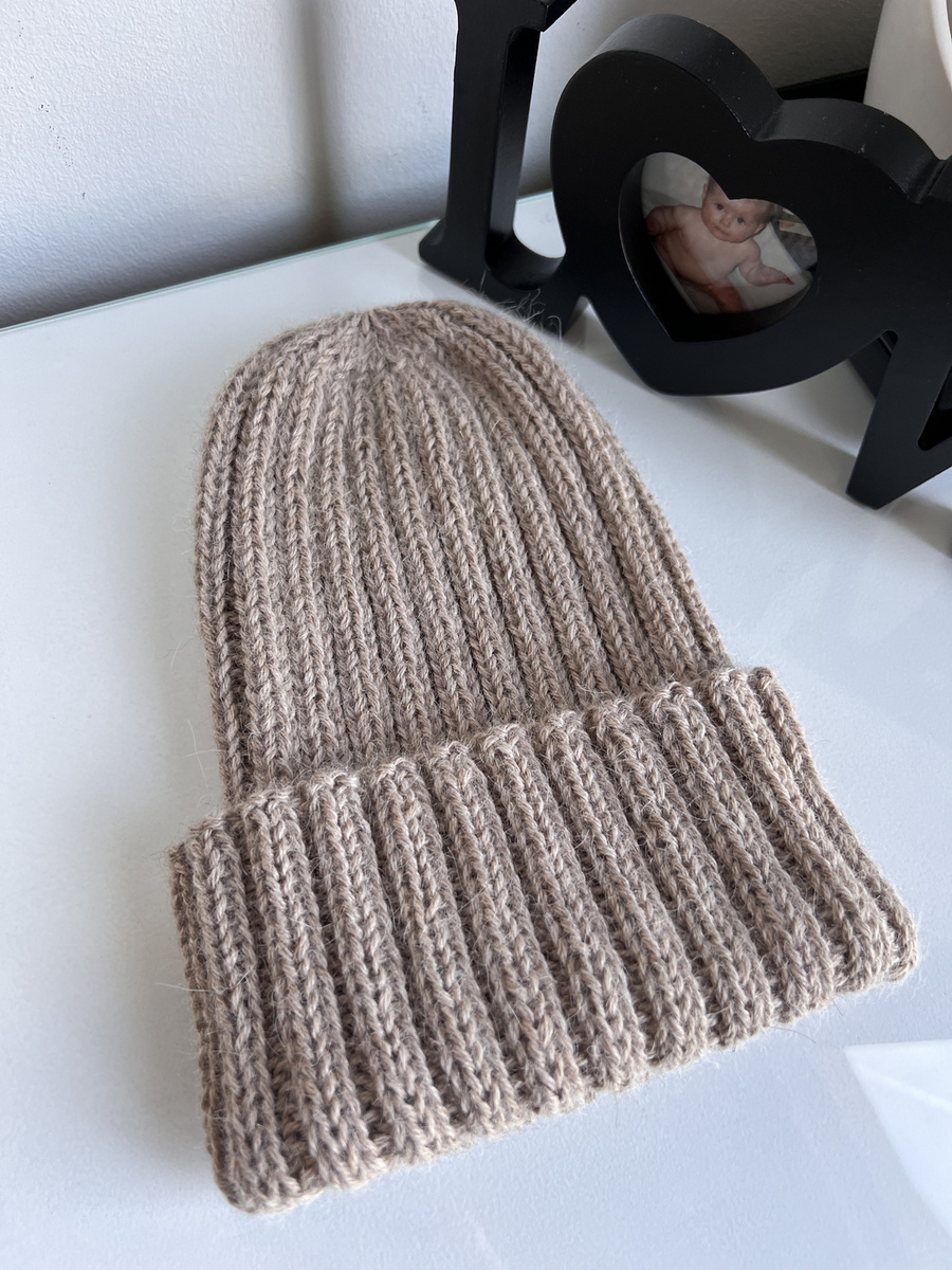 LAURIN Turn-Up Beanie 100% Alpaca 2020 Jasny Nugat Beige