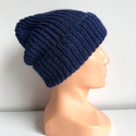KIARA Mütze mit Umschlag 100% Alpaka 5575 Navy