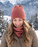 VARELLA – czapka z wełny merino 48 Blush zimowa