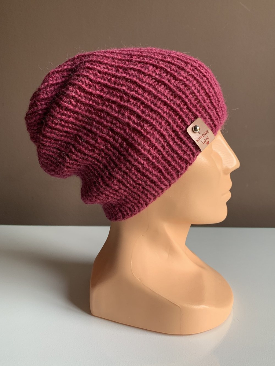 KIARA Women's Alpaca Beanie 100% Alpaca 3770 Dark Fuchsia
