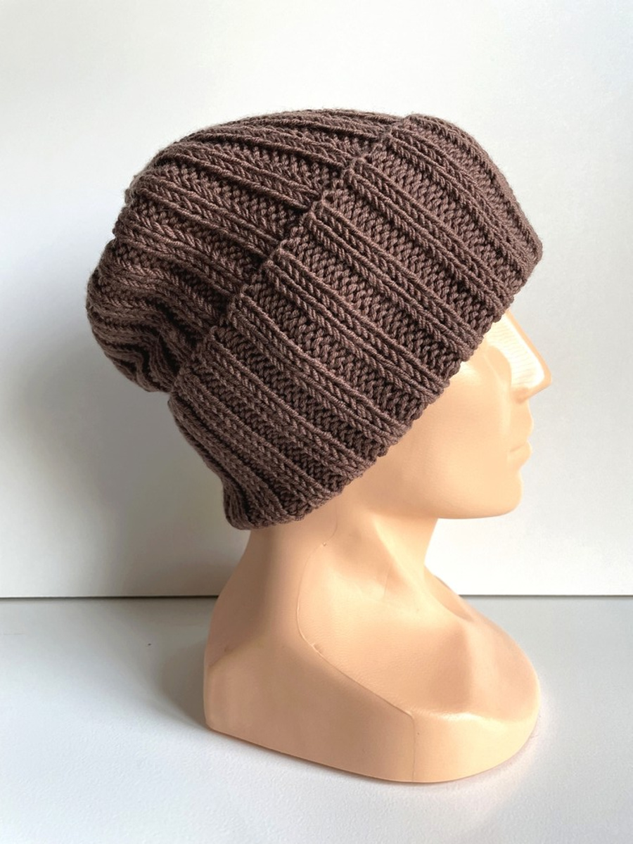 HELLI – czapka zimowa merino wywijana 52 Czekolada, unisex