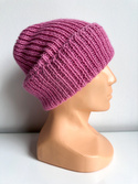KIARA Turn-Up Beanie 100% Alpaca 9034 płatek róży