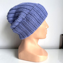 HELLI – czapka beanie wywijana 100% baby merino 25 Lawenda zimowa unisex
