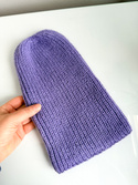 Handgemachte Damenmütze AUREA 100% Baby Merino plus Mohair und Seide 14/11 Violett