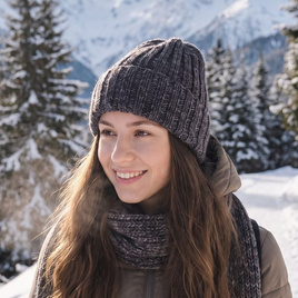 NELLI – ręcznie robiona czapka merino beanie 31 Nocny Las zimowa