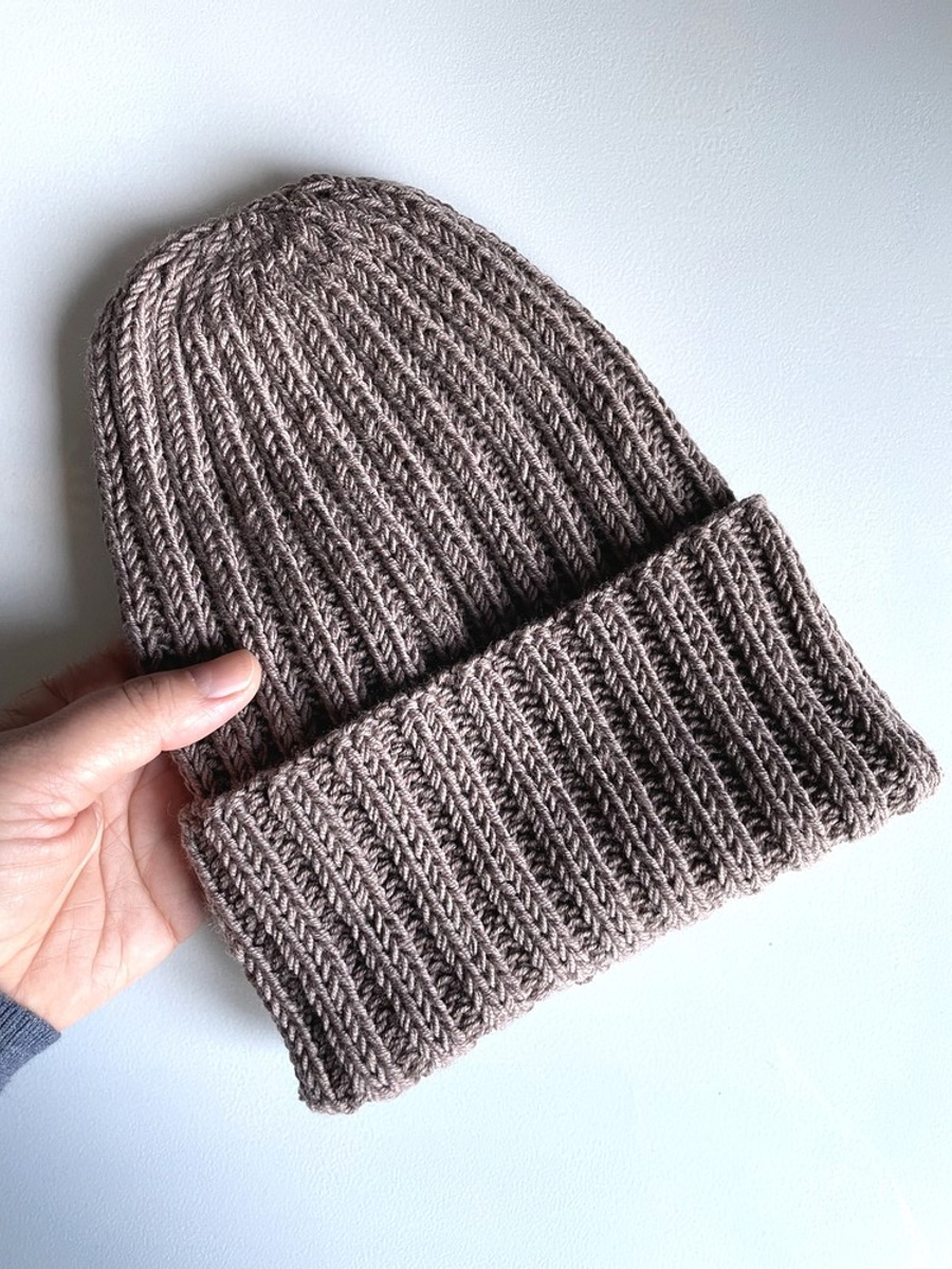 HELLI – czapka zimowa merino beanie 100% baby merino 17 Beż, ręcznie robiona