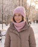 LAURIN Handmade Turn-Up Beanie 100% Alpaca 3140 Light Pink