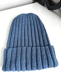 HELLI Turn-Up Beanie 100% Baby Merino Wool 42 Petrol Blue