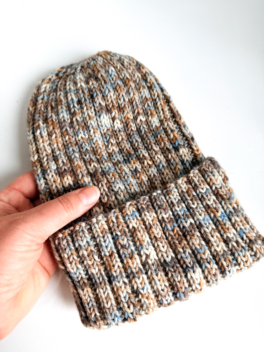 NELLI – czapka merino wywijana zimowa 36 Górska Mgła