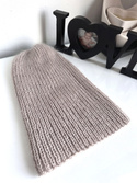 AUREA – ręcznie robiona ciepła czapka beanie merino + moher i jedwab damska 23/20 Jasny Beż