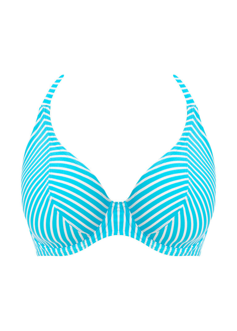 Biustonosz kąpielowy Freya JEWEL COVE AS7232TUR Uw Halter Bikini Top Stripe Turquoise