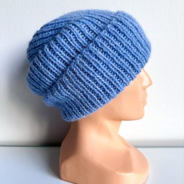 MORGANA – czapka damska zimowa alpaka + jedwab 6205/28 błękitny