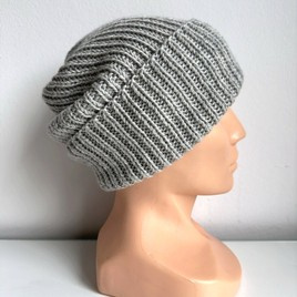 NANA – czapka wywijana z wełny baby merino 22 Jasny Szary