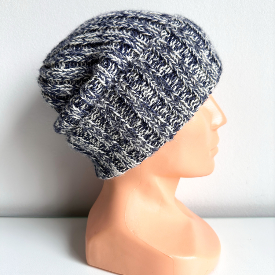 LAURIN Turn-Up Alpaca Beanie 4305/100 Ciemny Indygo