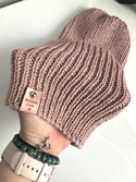 NANA – czapka merino beanie 100% Baby Merino 49 Pustynna Róża