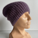 Handmade women's hat AUREA 100% Baby Merino plus mohair and silk 40/05 Amethyst
