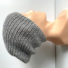 KIARA Beanie-Mütze aus 100% Alpaka 501 Hellgrau Damen