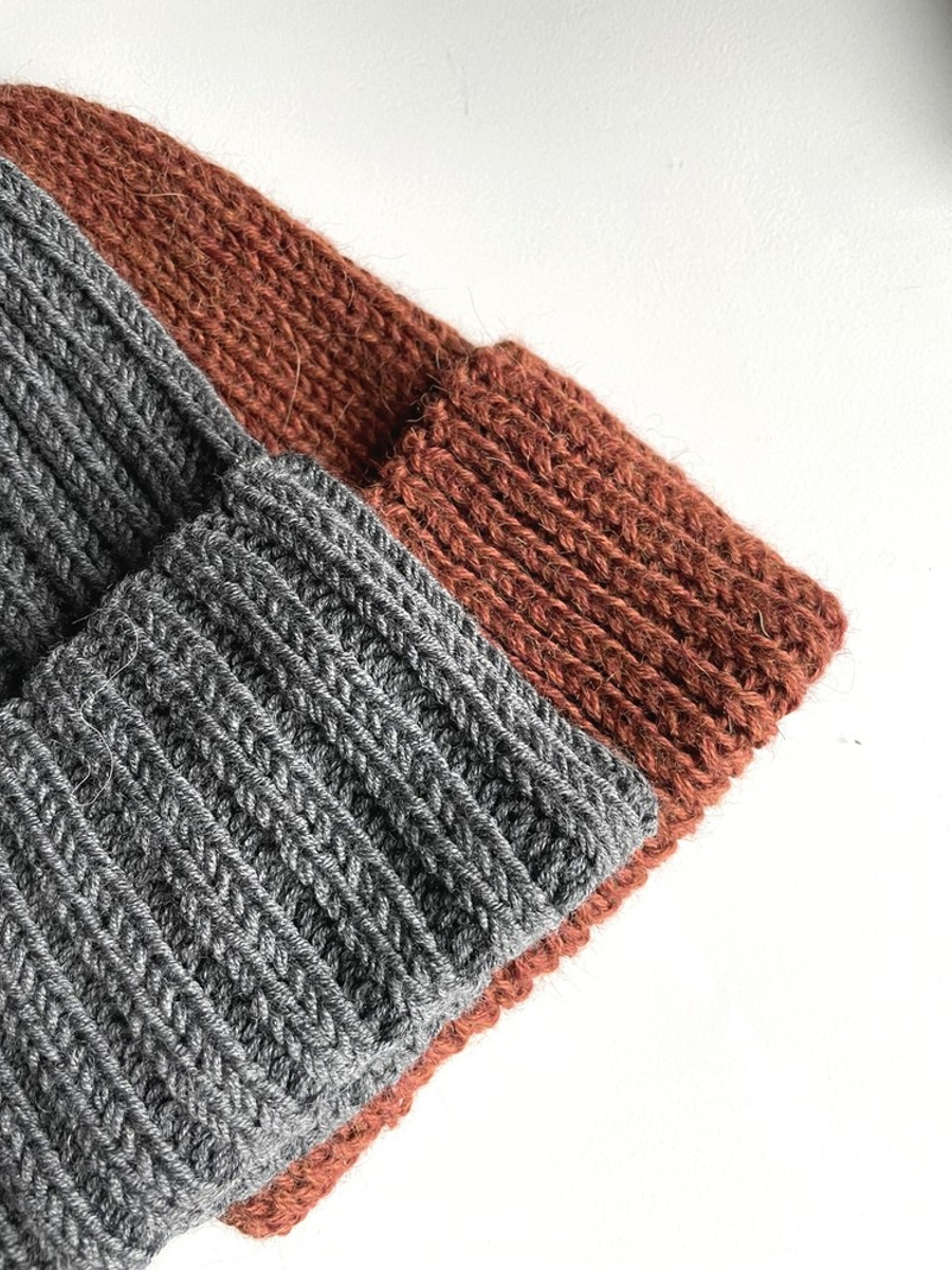 KIARA Turn-Up Beanie 100% Alpaca 9025 Brown