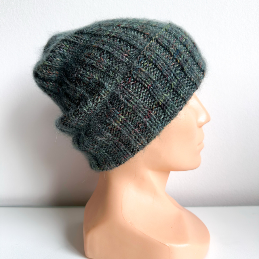 DAISY – czapka beanie handmade baby merino + moher i jedwab US139 Pocion zielony