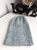 SOPHIA – czapka beanie handmade baby merino + moher i jedwab damska 43/44 Jasny Morski