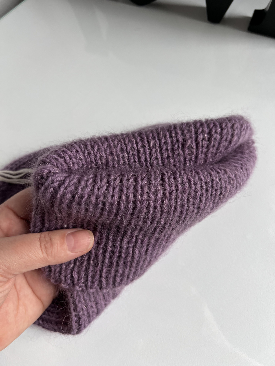 AUREA – ręcznie robiona czapka beanie baby merino + moher i jedwab damska dziecięca 40/05 Ametyst