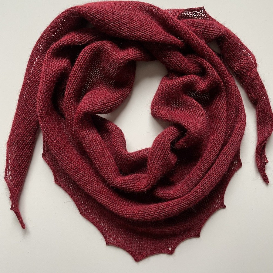 Chusta gładka, symetryczna, 100% Alpaka 3650 Bordowy