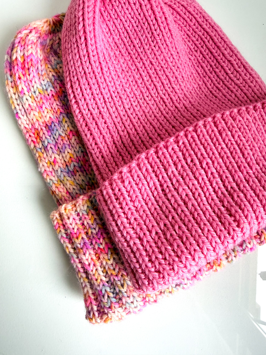 Czapka wywijana NANA 100% Baby Merino 24 Jasnobłękitny