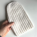 LAURIN – czapka z alpaki damska 100% alpaka 101 biały beanie zimowa
