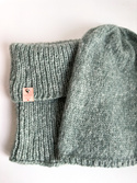 CHMURKA Handmade Alpaca Beanie 30 Zielona Szałwia