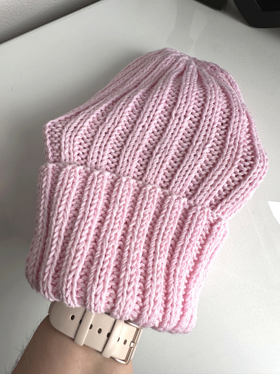 HELLI Turn-Up Baby Merino Wool Beanie 100% 05 Light Pink