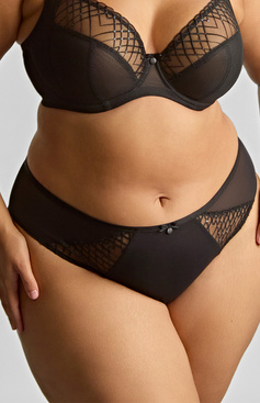 Figi Sculptresse by Panache ELLA 11204 High Leg Brief Black Sequin