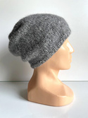 CHMURKA – czapka beanie z alpaki damska ręcznie robiona 04 Średni Szary