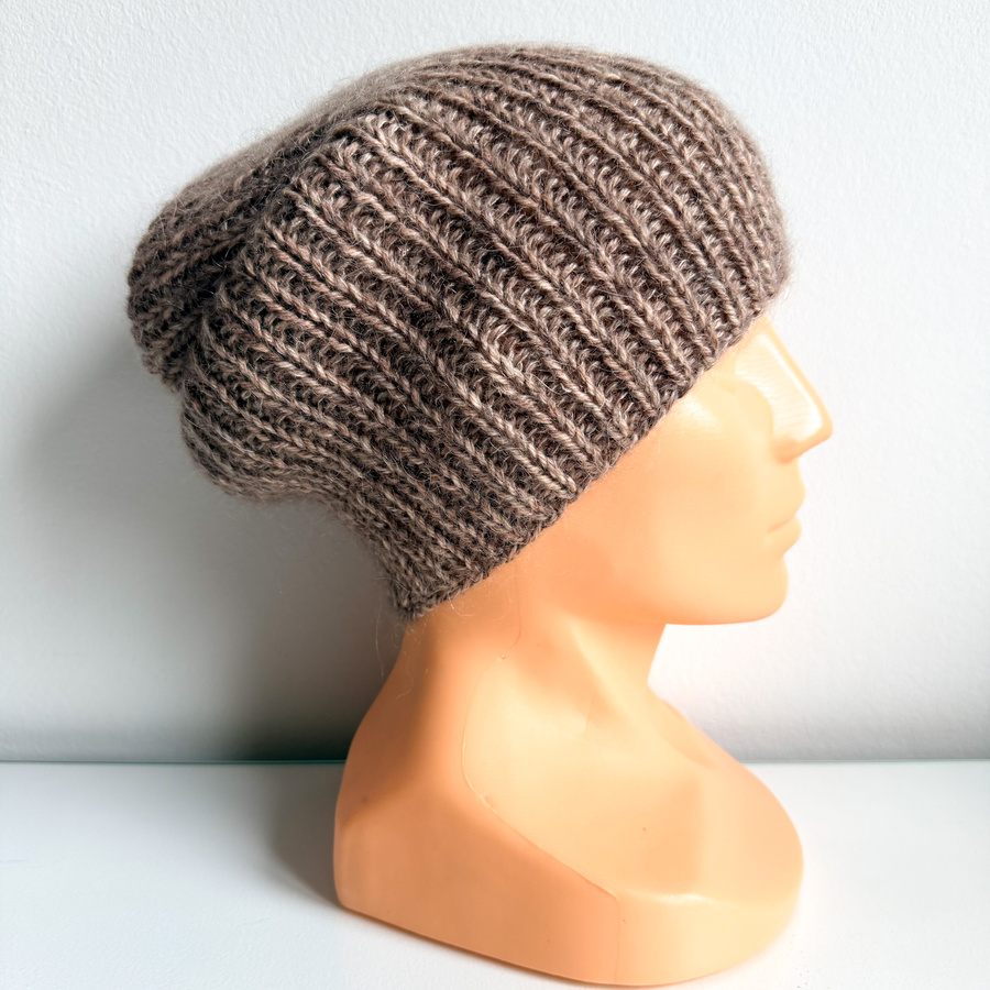 ALURA – czapka merino z moherem i jedwabiem zimowa 30 Prażony Migdał damska/dziecięca