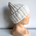 HELLI – czapka merino wywijana 100% Baby Merino 01 biały, jesienno-zimowa unisex