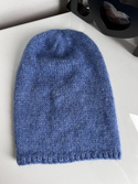 Ciepła czapka ręcznie robiona CHMURKA Alpaka 16 Niebieski