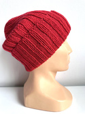 HELLI Turn-Up Beanie 100% Baby Merino Wool 16 Red Unisex
