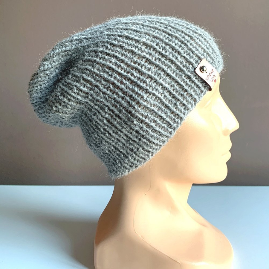 KIARA Beanie-Mütze aus 100% Alpaka 501 Hellgrau Damen
