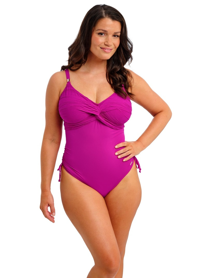 Strój kąpielowy Fantasie Swim BEACH WAVES FS502231BRF Uw Twist Front Swimsuit With Adjustable Leg Bright Fuchsia
