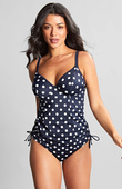 Tankini balkonowe Panache Swim ANYA RIVA SPOT SW1451 Balcony Tankini Top Navy/Vanilla