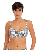 KOMPLET - Strój kąpielowy Freya JEWEL COVE Stripe Black AS7231SBL Uw Sweetheart Bikini Top Stripe Black (32H) + majtki