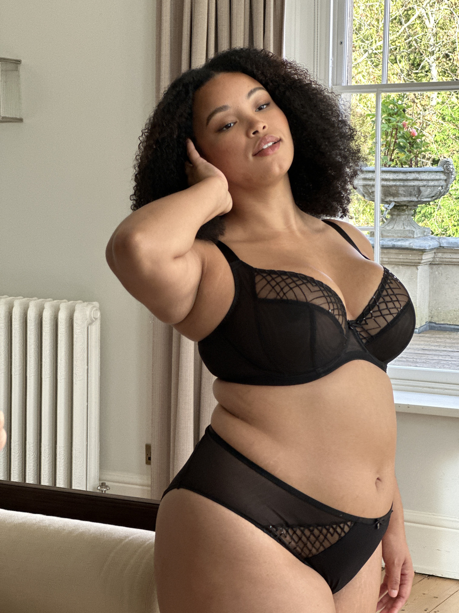 Biustonosz Sculptresse by Panache ELLA 11206A Plunge Bra Black Sequin