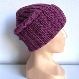 HELLI – czapka merino wywijana zimowa 100% baby merino 34 Wrzos