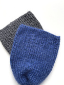 Handmade women’s hat AUREA 100% baby merino plus mohair and silk 30/28 Blue