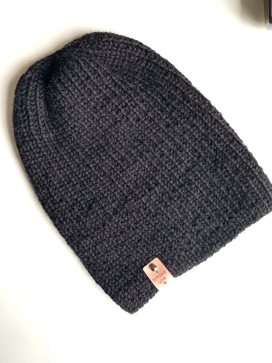 KIARA Handgemachte Beanie-Mütze aus 100% Alpaka 8903 Schwarz